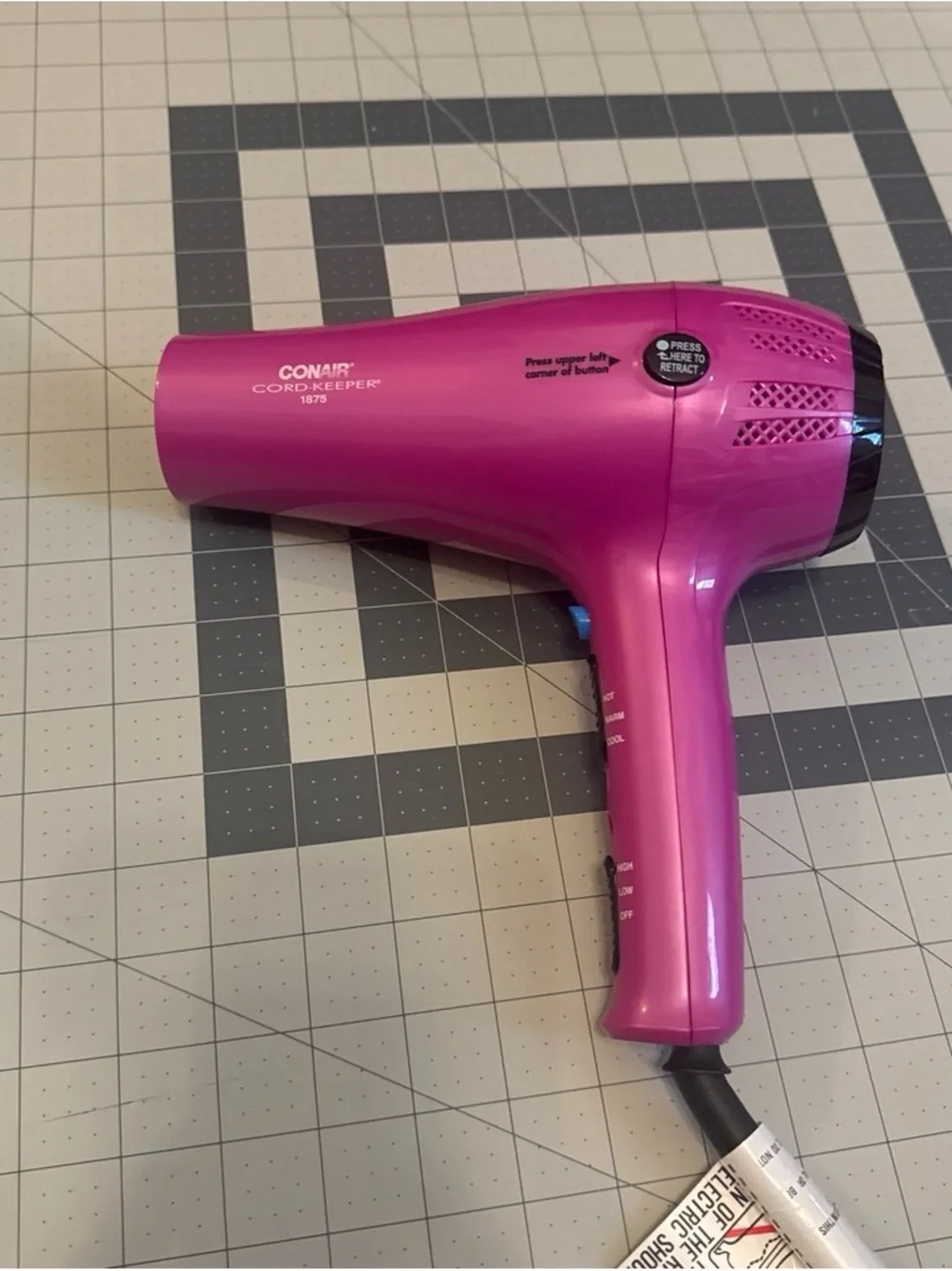 Conair Pink Cord-Keeper Hair Dryer - Compact Women’s Styling